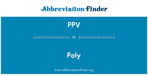 ppv stand for|PPV Definition & Meaning